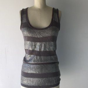 Tory Burch linen metallic stripe tank